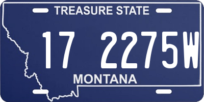 MT license plate 172275W