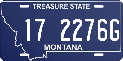 MT license plate 172276G