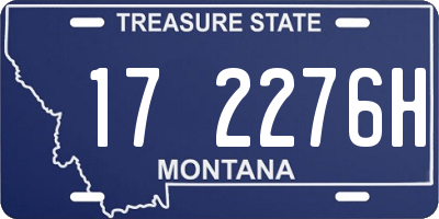 MT license plate 172276H