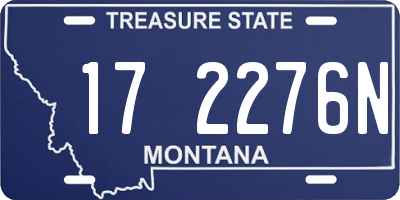 MT license plate 172276N