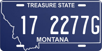 MT license plate 172277G