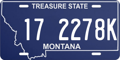 MT license plate 172278K