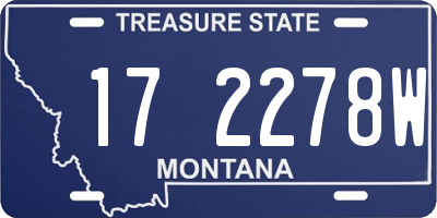 MT license plate 172278W