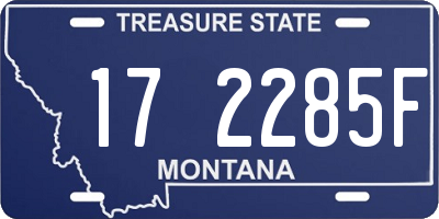 MT license plate 172285F