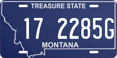 MT license plate 172285G