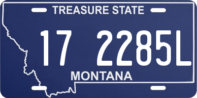 MT license plate 172285L