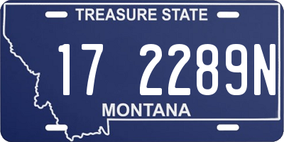 MT license plate 172289N