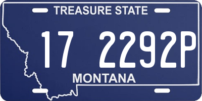 MT license plate 172292P