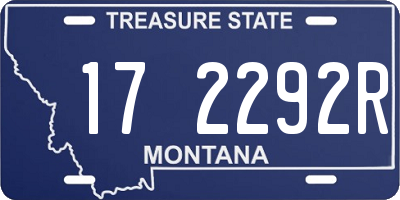 MT license plate 172292R