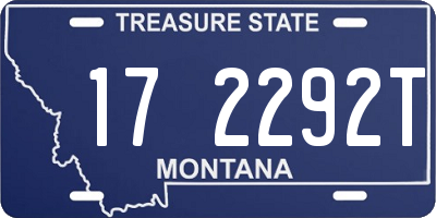 MT license plate 172292T