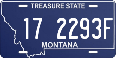 MT license plate 172293F