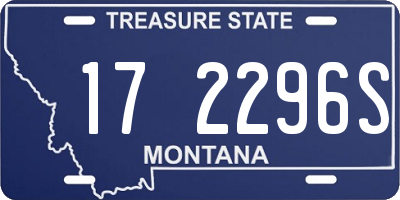 MT license plate 172296S