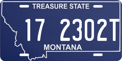 MT license plate 172302T
