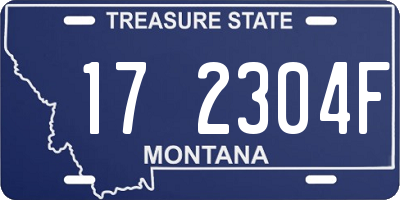 MT license plate 172304F