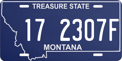 MT license plate 172307F
