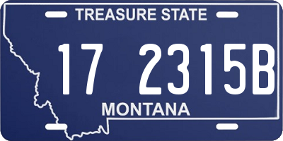 MT license plate 172315B