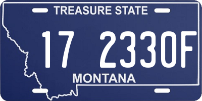 MT license plate 172330F