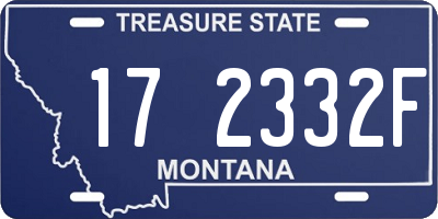 MT license plate 172332F