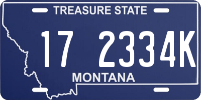 MT license plate 172334K