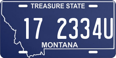 MT license plate 172334U