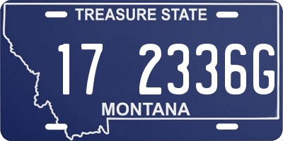 MT license plate 172336G