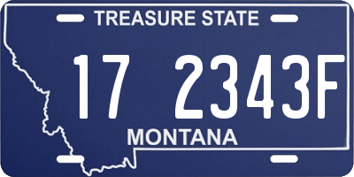 MT license plate 172343F