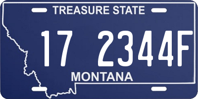 MT license plate 172344F