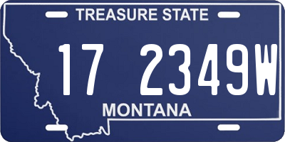 MT license plate 172349W