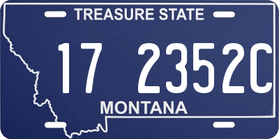 MT license plate 172352C
