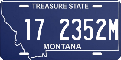 MT license plate 172352M