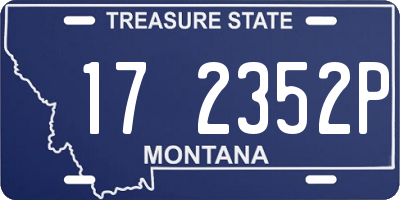 MT license plate 172352P
