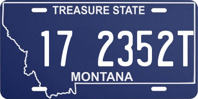 MT license plate 172352T