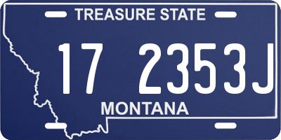 MT license plate 172353J