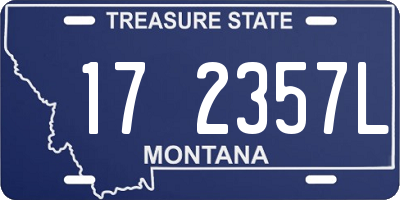 MT license plate 172357L