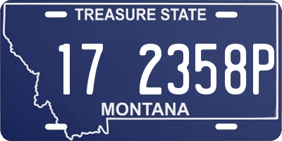 MT license plate 172358P
