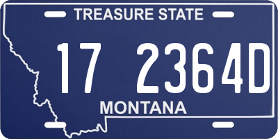 MT license plate 172364D