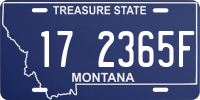MT license plate 172365F