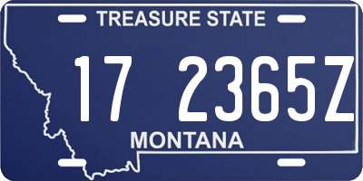 MT license plate 172365Z