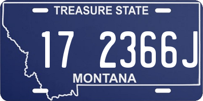 MT license plate 172366J