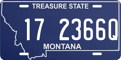 MT license plate 172366Q