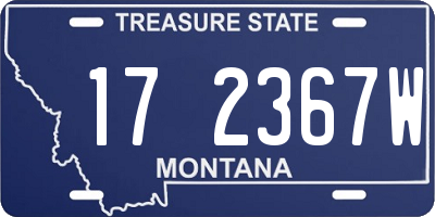 MT license plate 172367W