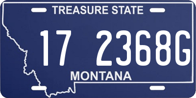 MT license plate 172368G