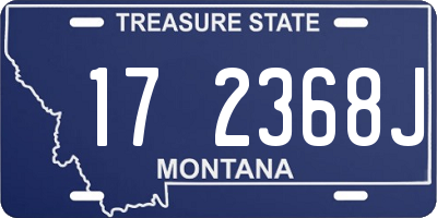 MT license plate 172368J