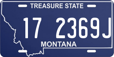 MT license plate 172369J