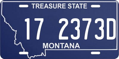 MT license plate 172373D