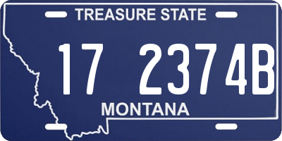 MT license plate 172374B