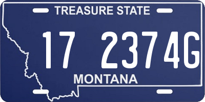 MT license plate 172374G