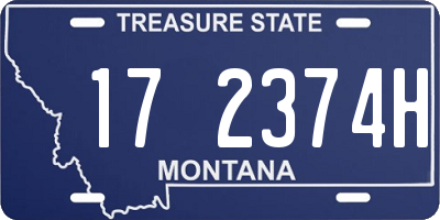 MT license plate 172374H