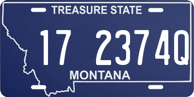 MT license plate 172374Q