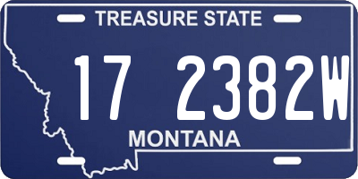 MT license plate 172382W